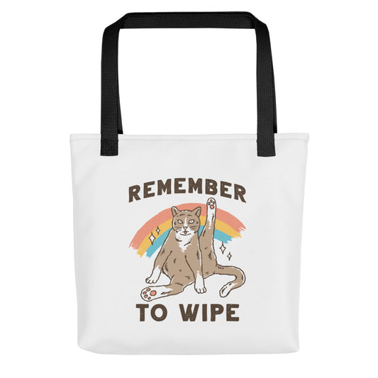 Remember to Wipe | Cat Tote Bag | Meow More