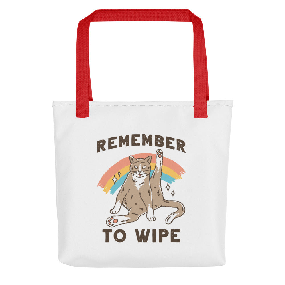 Remember to Wipe | Cat Tote Bag | Meow More