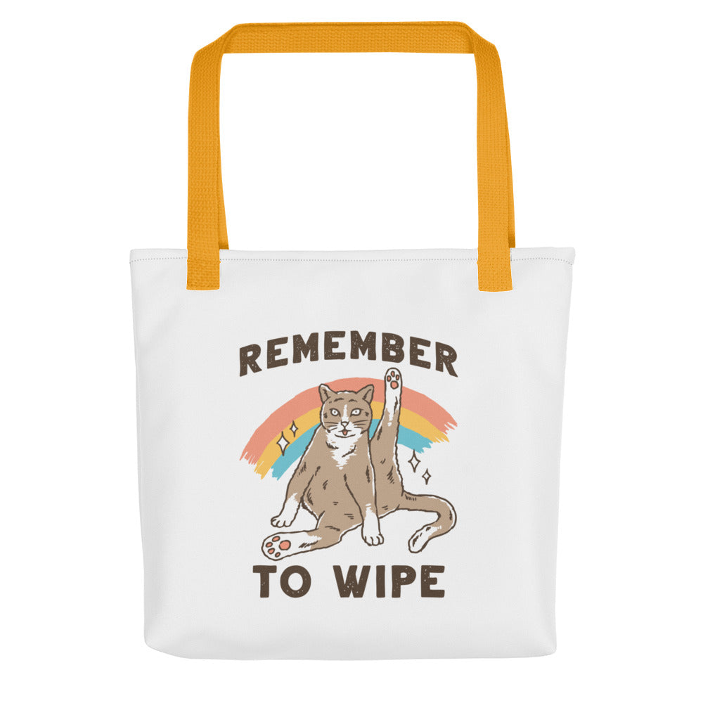 Remember to Wipe | Cat Tote Bag | Meow More