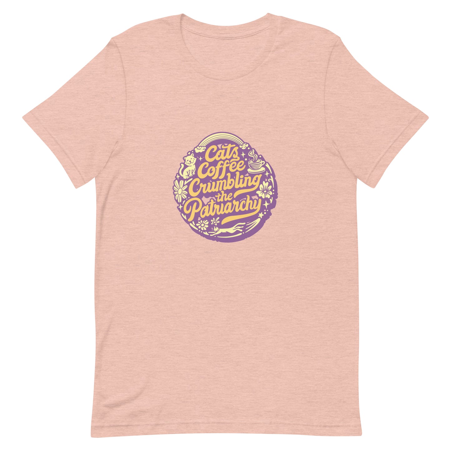 Cats Coffee Crumbling the Patriarchy T-Shirt