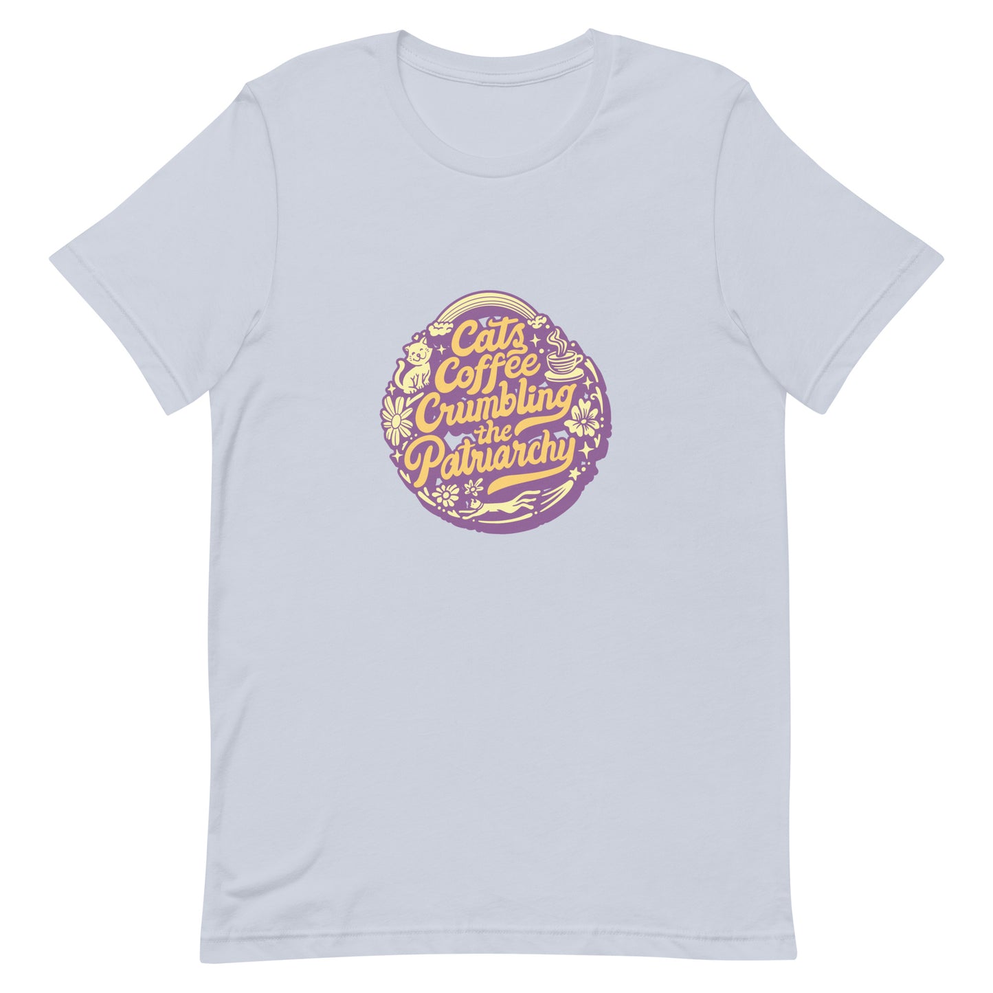 Cats Coffee Crumbling the Patriarchy T-Shirt