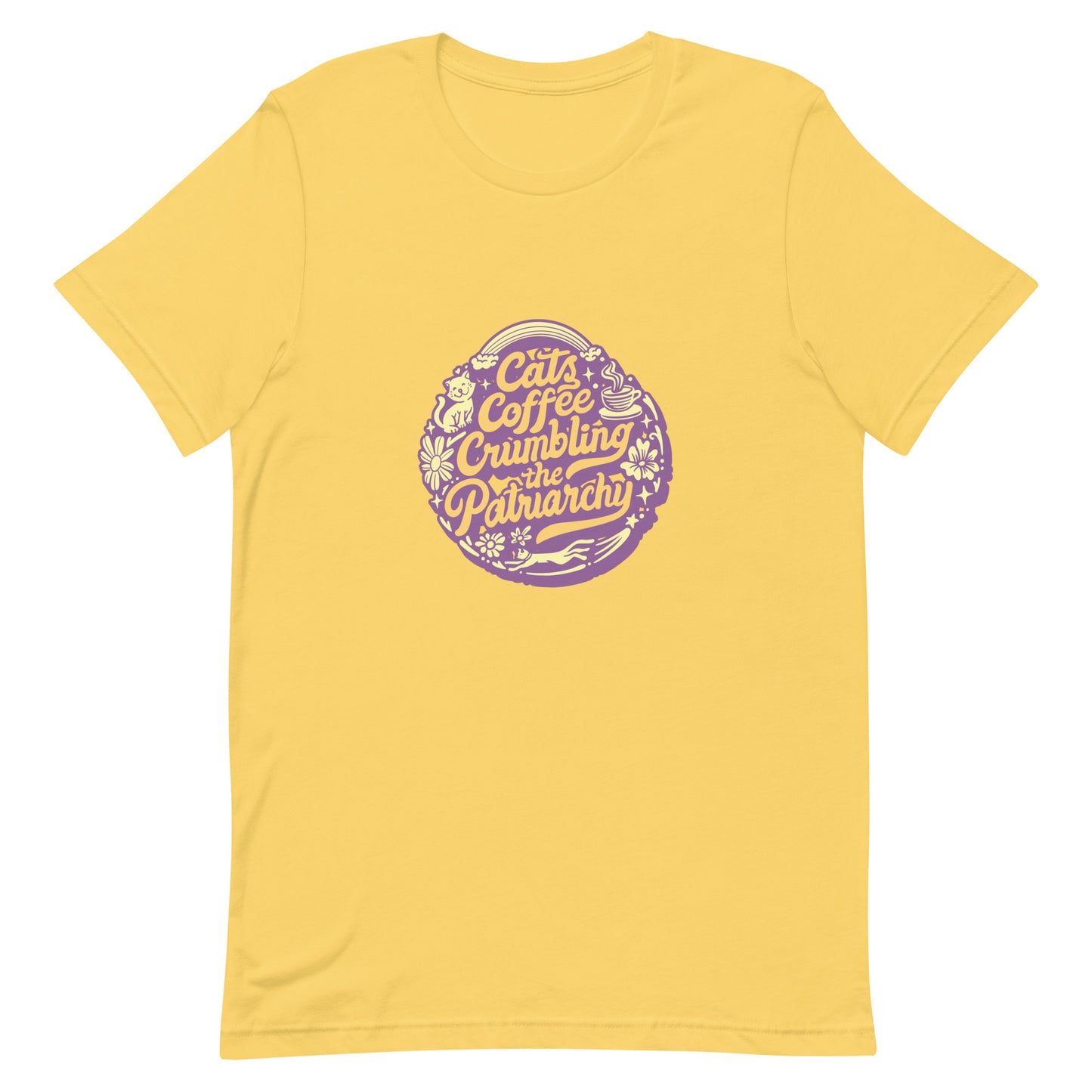 Cats Coffee Crumbling the Patriarchy T-Shirt