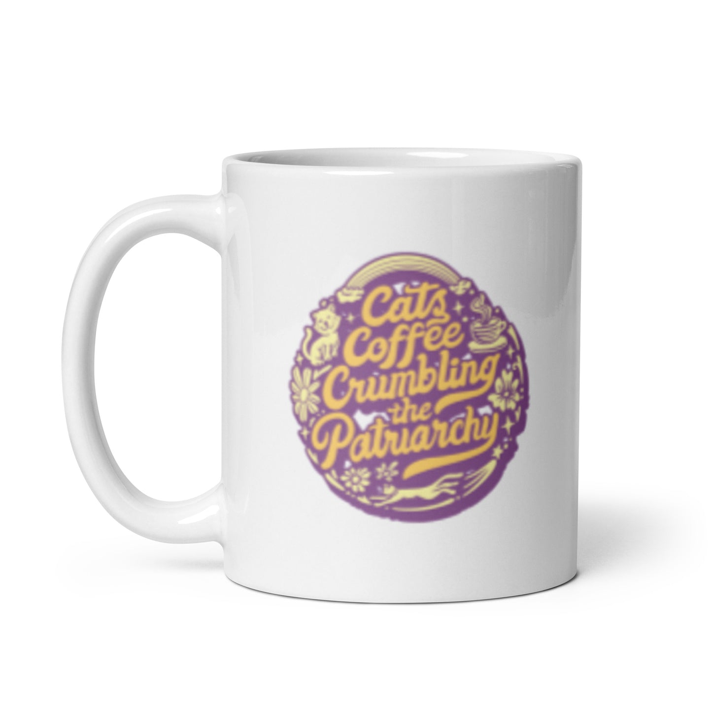 Cats Coffee Crumbling the Patriarchy Mug