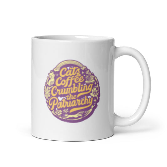 Cats Coffee Crumbling the Patriarchy Mug