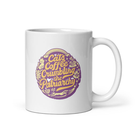 Cats Coffee Crumbling the Patriarchy | Cat Mug | Meow More