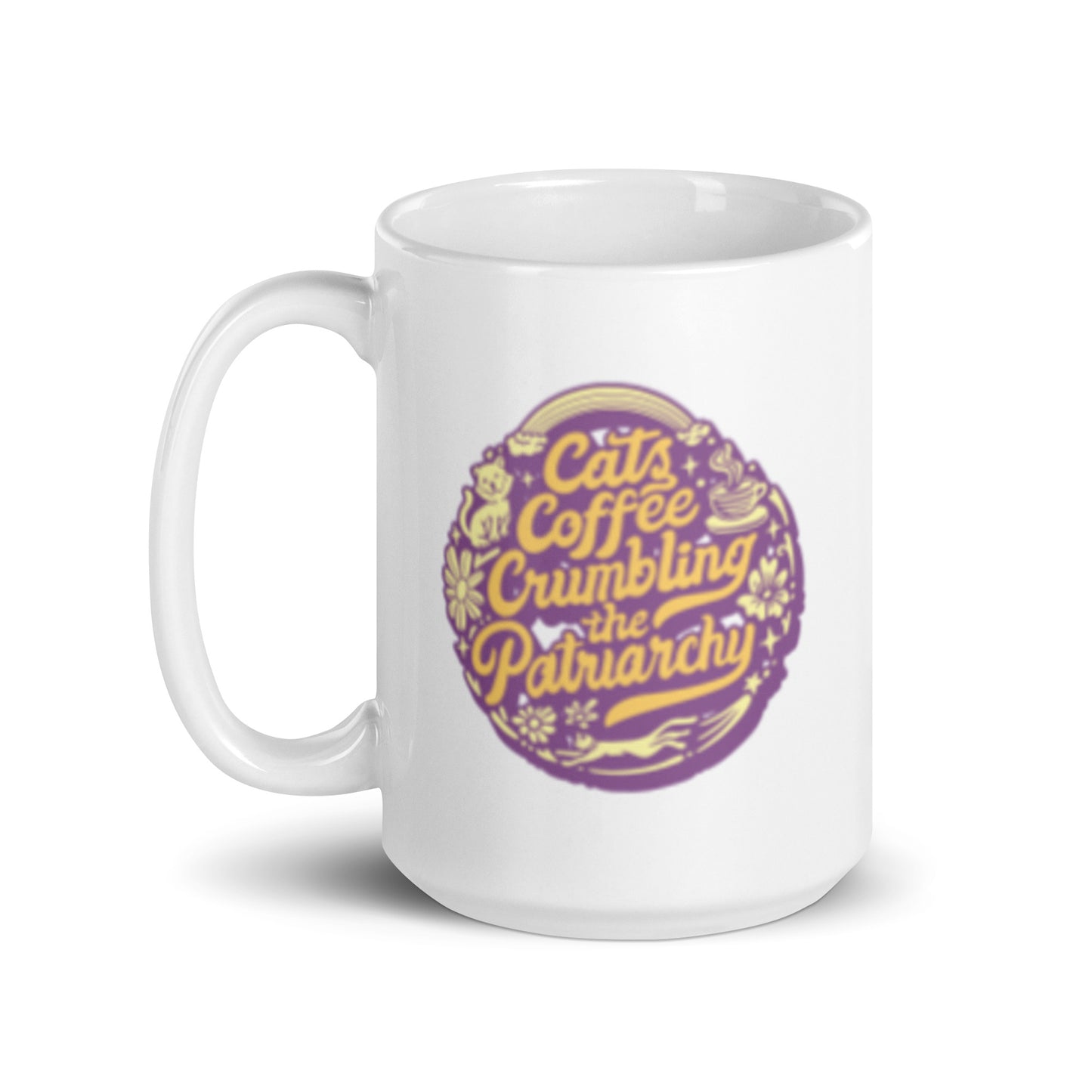 Cats Coffee Crumbling the Patriarchy Mug