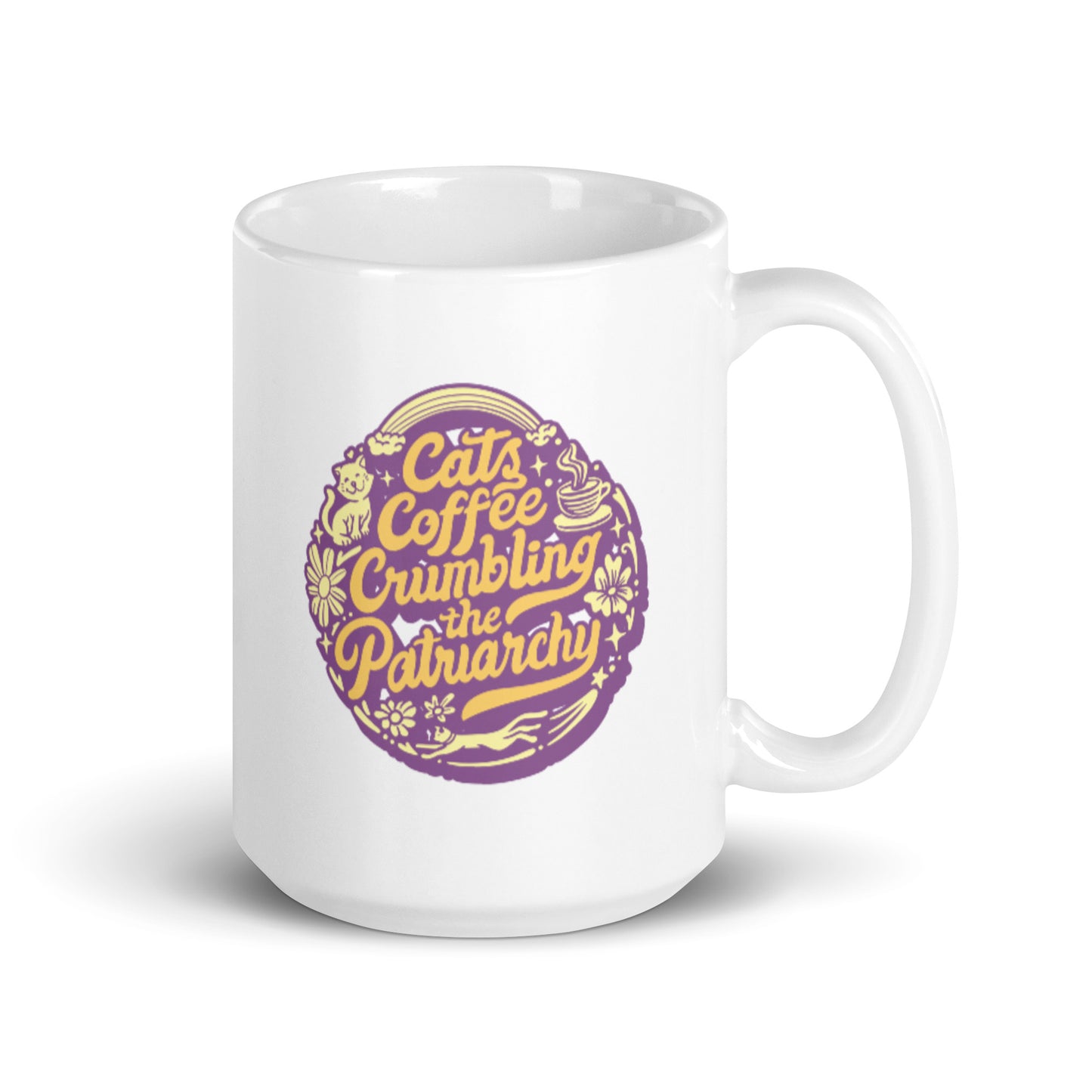 Cats Coffee Crumbling the Patriarchy | Cat Mug | Meow More